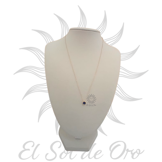 Gargantilla con circonia azul de 14k