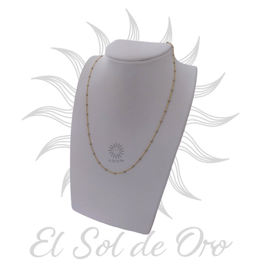 Gargantilla de oro blanco y amarillo de 14k