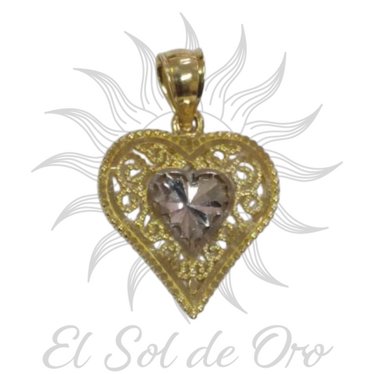 Dije de corazón con filigrama