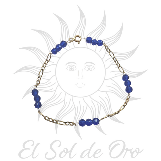 Pulsera con piedritas azuls/rojas