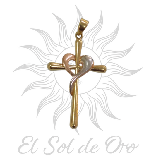 Dije de cruz con corazon