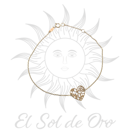 Pulsera de corazón con flores